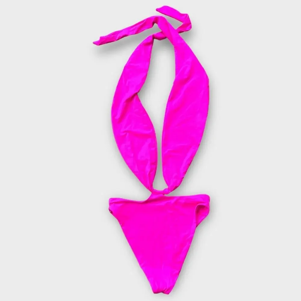 Frankies Bikinis Dorothy Halter One-Piece Swimsuit Size Medium